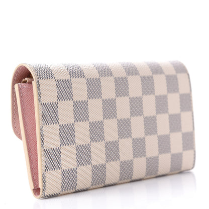 Louis Vuitton Damier Azur Emilie Wallet Rose Ballerine 3 of 11