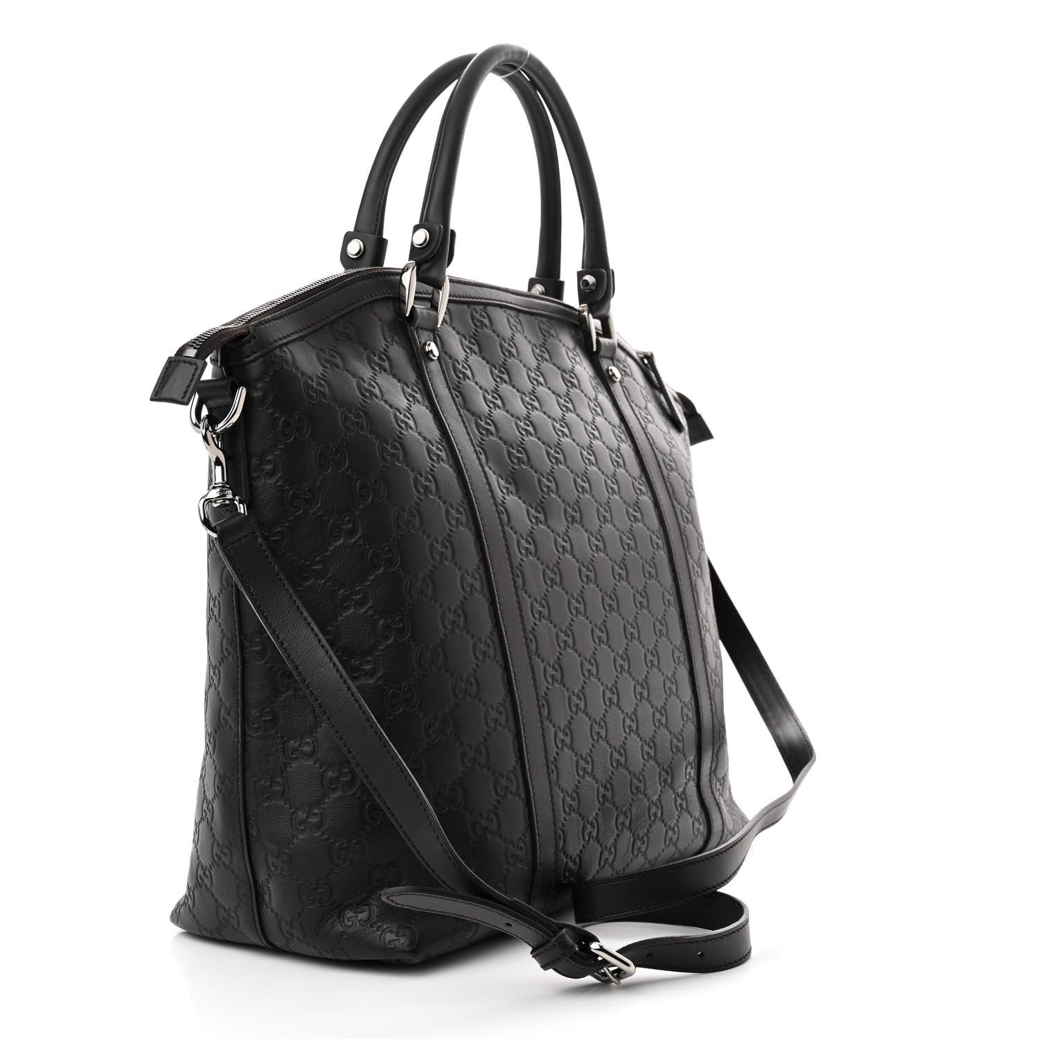 Gucci Guccissima Large GG Charm Convertible Dome Satchel Dark Brown 3 of 10