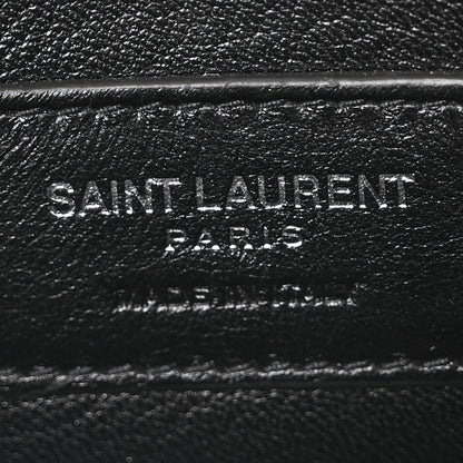 Saint Laurent Grain De Poudre Medium Classic Monogram Kate Satchel Porcellana Black 6 of 9