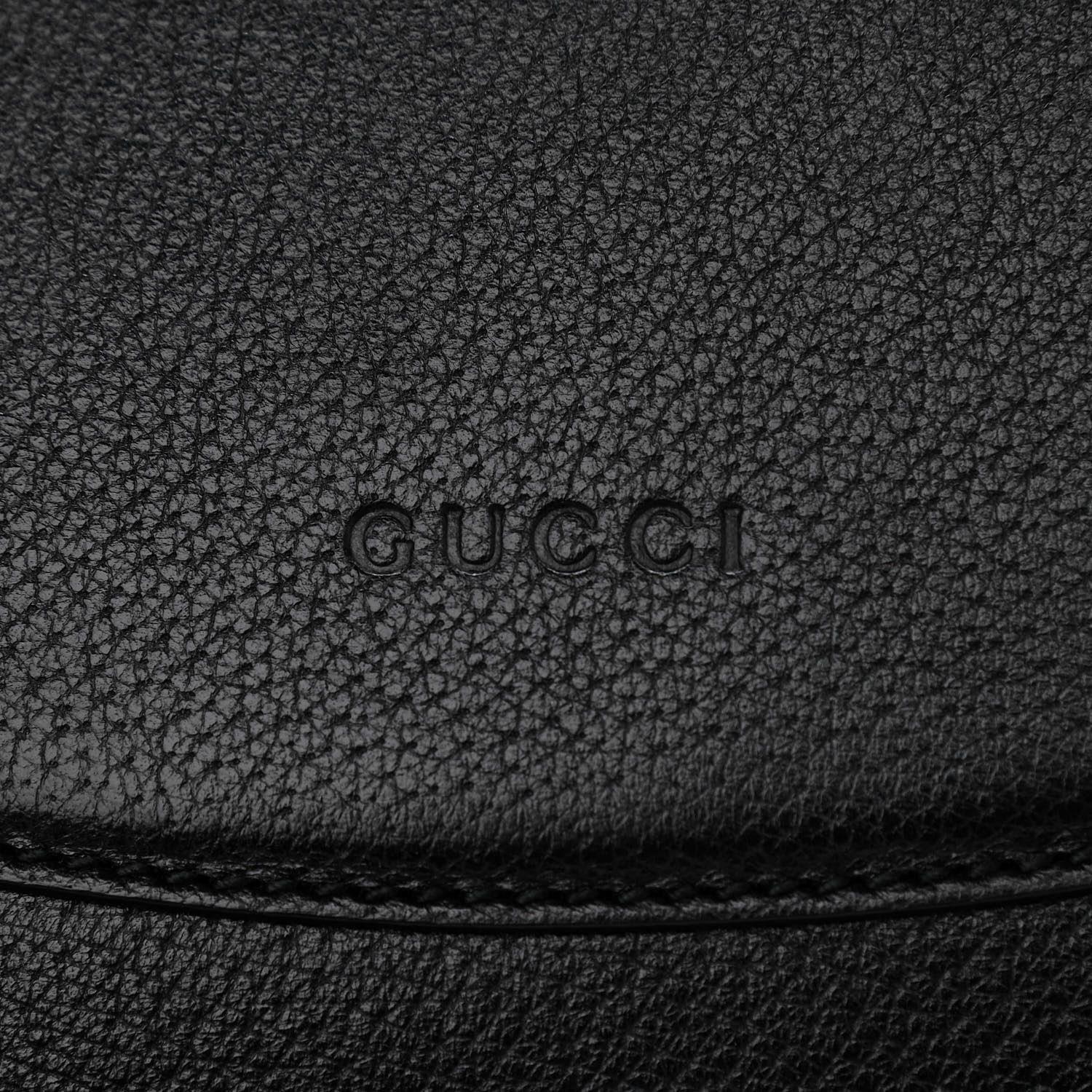 Gucci Grained Calfskin Web Crystal Butterfly Stripe Medium Totem Top Handle Bag Black 9 of 12