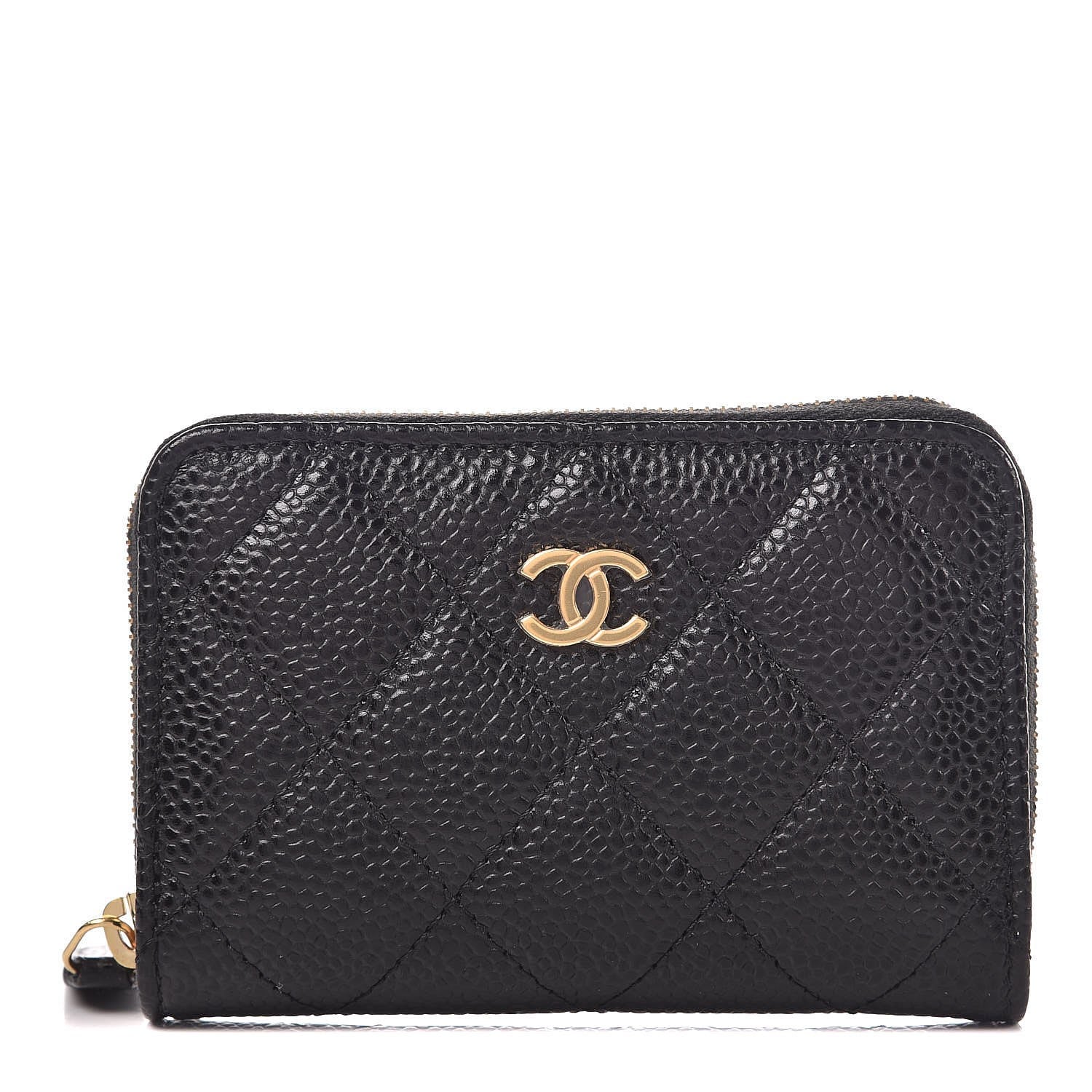 Chanel Caviar Quilted Zip Coin Purse Black 1 of 8