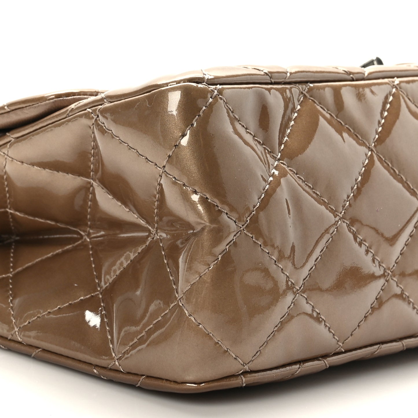 Patent Quilted 2.55 Reissue 227 Flap Taupe
