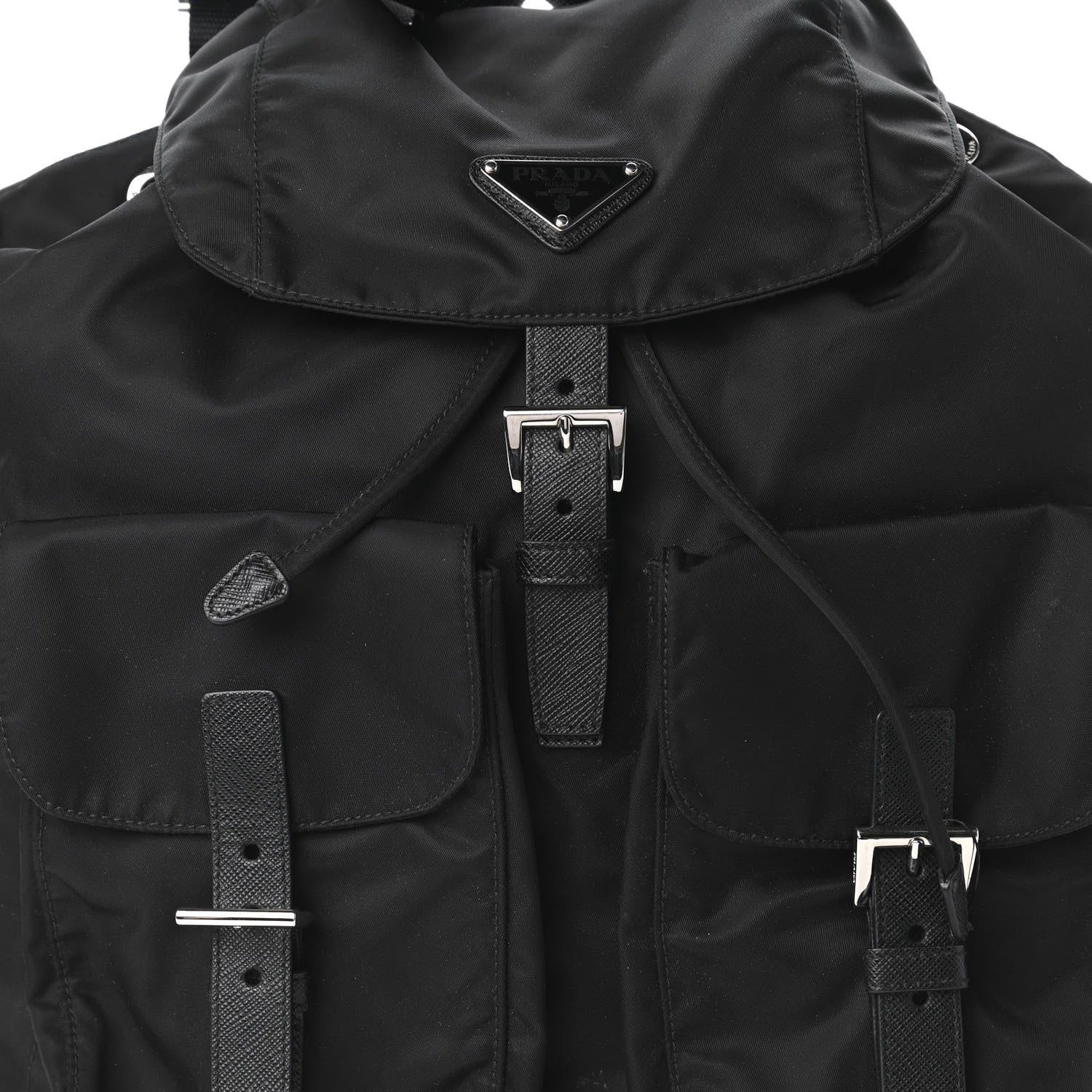Prada Tessuto Nylon Vela Saffiano Large Backpack Black 10 of 10