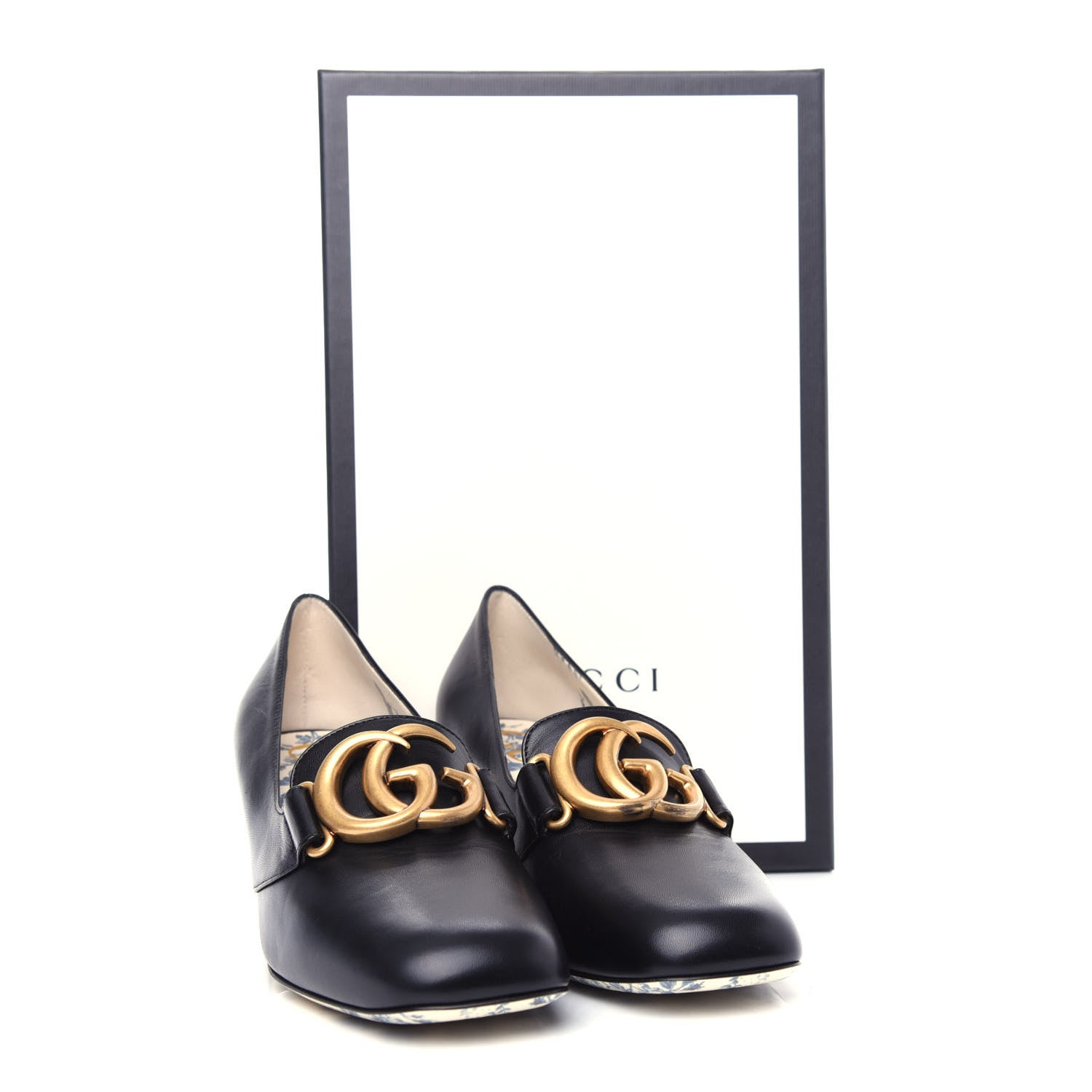 Gucci Malaga Kid GG Victoire 55mm Loafer Pumps 37 Black 11 of 13