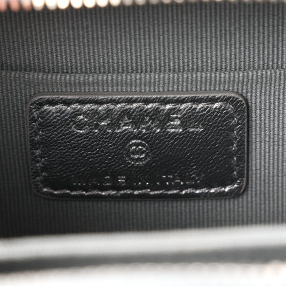 Chanel Gradient Metallic Lambskin Quilted Coco Punk Cube Clutch With Chain Silver Black 5 of 9