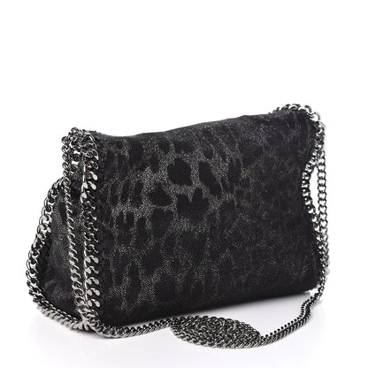 Stella McCartney Shaggy Deer Leopard Print Mini Falabella Tote Black 3 of 8