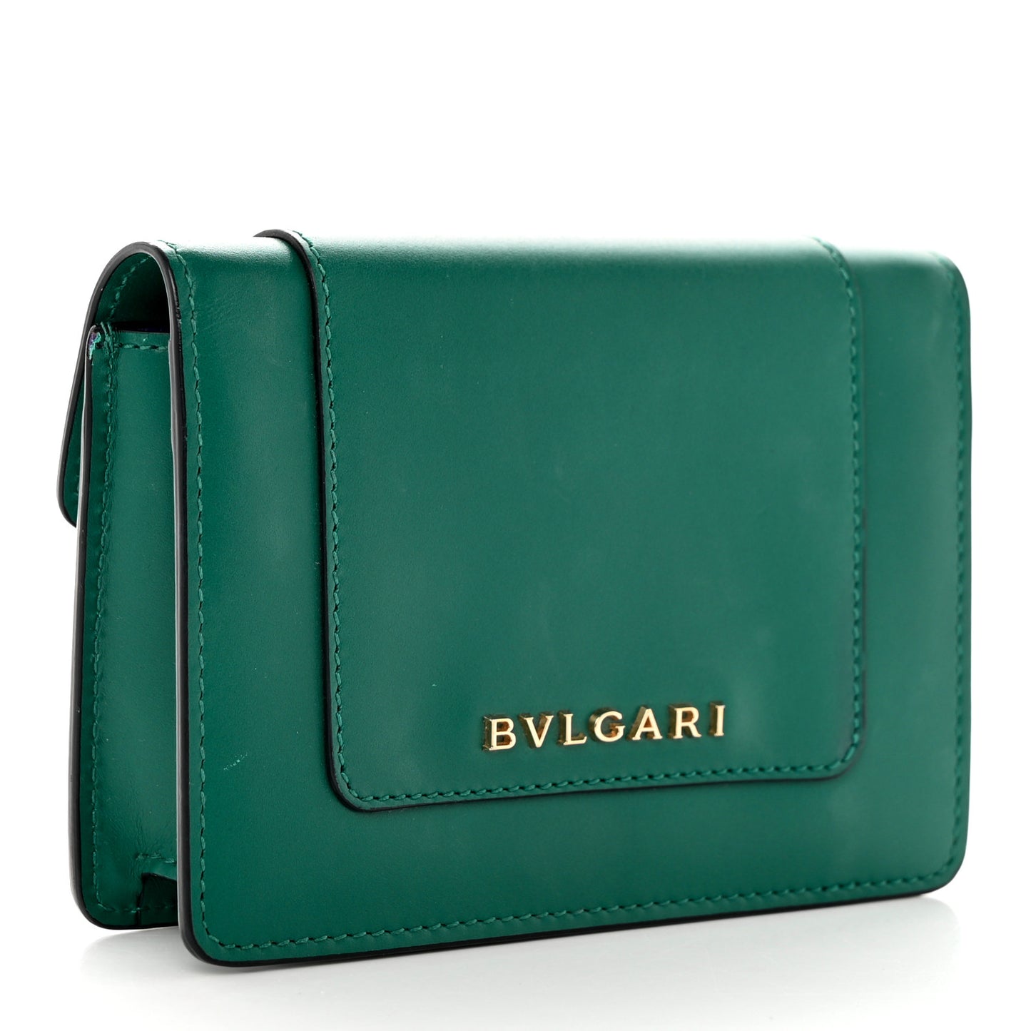 Calfskin Serpenti Forever Purse Card Holder Emerald Violet Amethyst