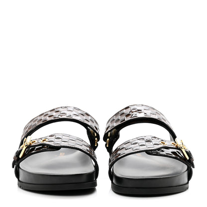 Louis Vuitton Damier Patent Calfskin Bom Dia Flat Sandals 41 Ebene 2 of 9