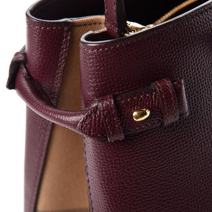 Burberry Grainy Calfskin House Check Medium Banner Tote Elderberry 28 of 29