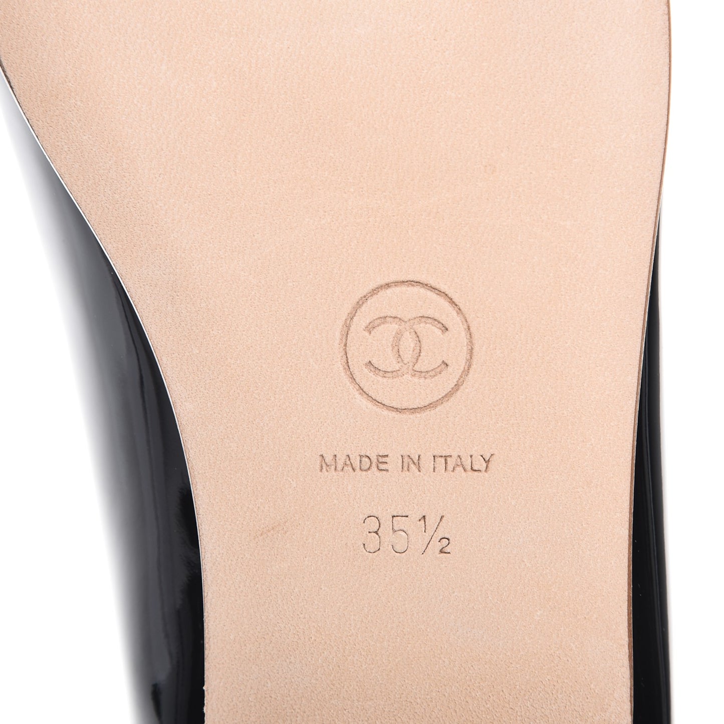 Patent CC Cap Toe Ballerina Flats 35.5 Black