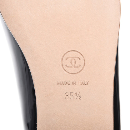 Chanel Patent CC Cap Toe Ballerina Flats 35.5 Black 6 of 9