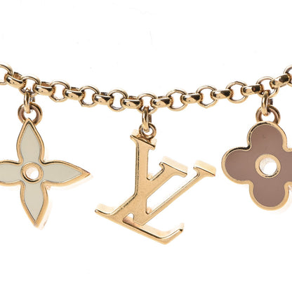 Louis Vuitton Brass Enamel Fleur De Monogram Bag Charm Chain Gold 5 of 6