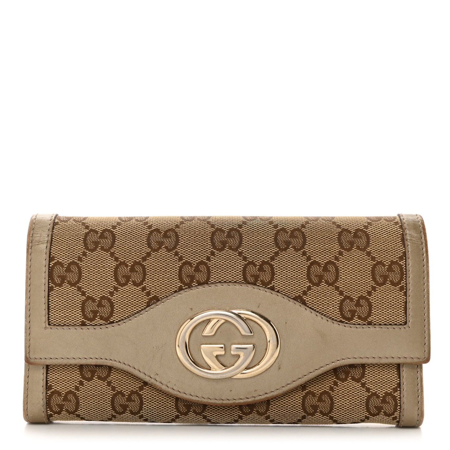 Monogram Margaux Calfskin Sukey Continental Organizer Wallet Beige Ebony Gold