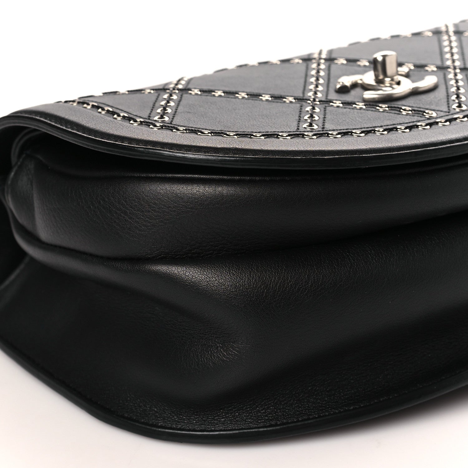 Chanel Calfskin Coco Eyelets Small Flap Bag Black 8 of 9
