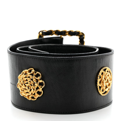 Chanel Lambskin CC Medallion Chain Belt 75 30 Black 2 of 5