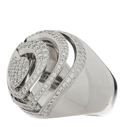 Chopard 18K White Gold Diamond Heart Xtravaganza Cocktail Ring 54 6.75 3 of 6
