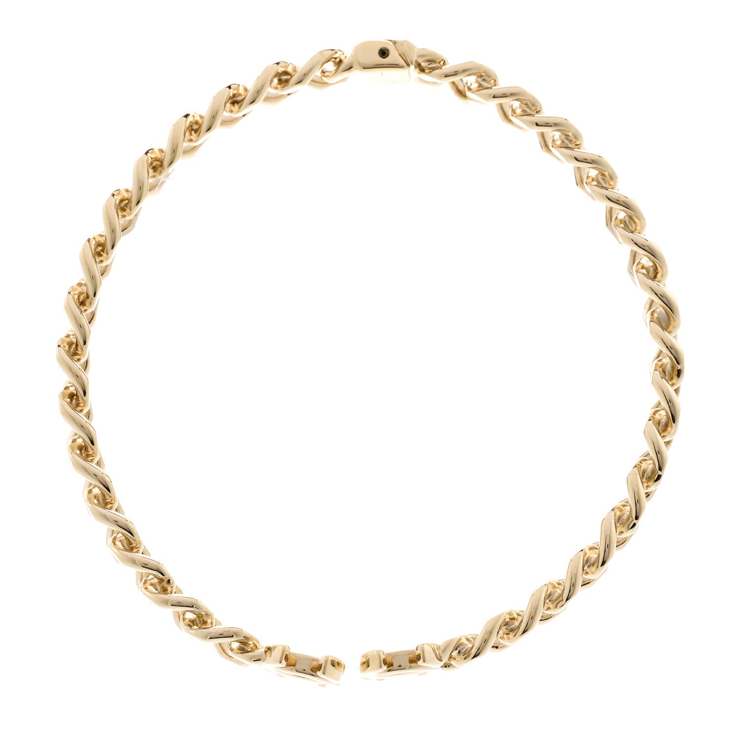 Chanel Metal CC Chain Link Choker Necklace L Gold 4 of 5