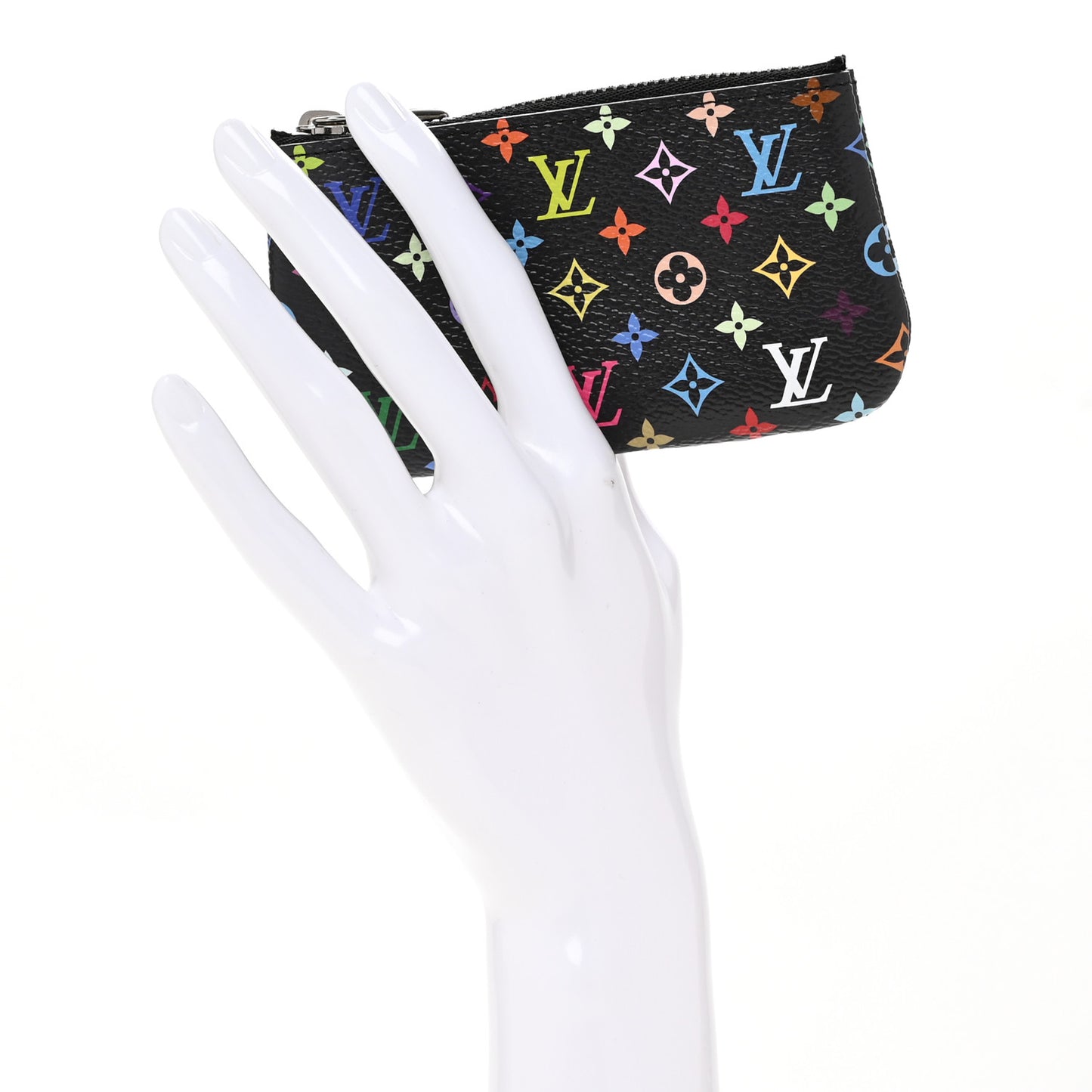 LV X TM Monogram Multicolor Key Pouch Black