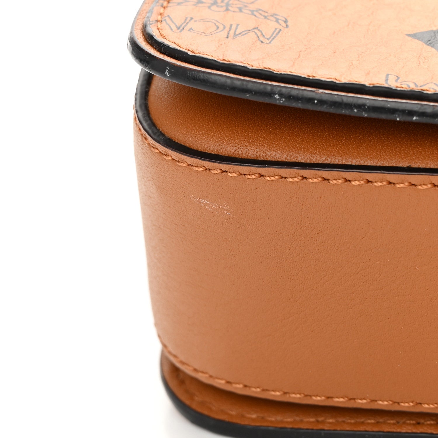 MCM Visetos Medium Patricia Satchel Cognac 12 of 14