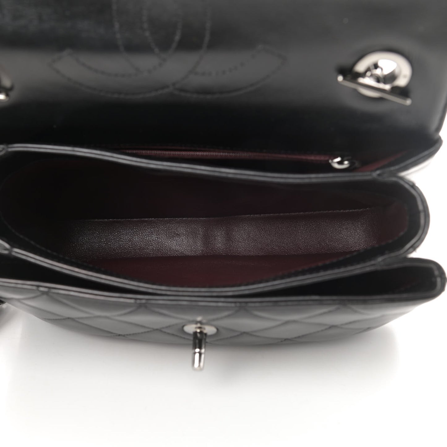 Lambskin Quilted Small Trendy CC Dual Handle Flap Bag Black