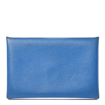 Hermes Chevre Mysore Calvi Card Case Bleu Hydra 1 of 13