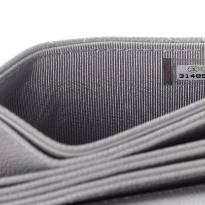 Chanel Caviar Quilted Flap Card Holder On Chain Grey 10 of 12