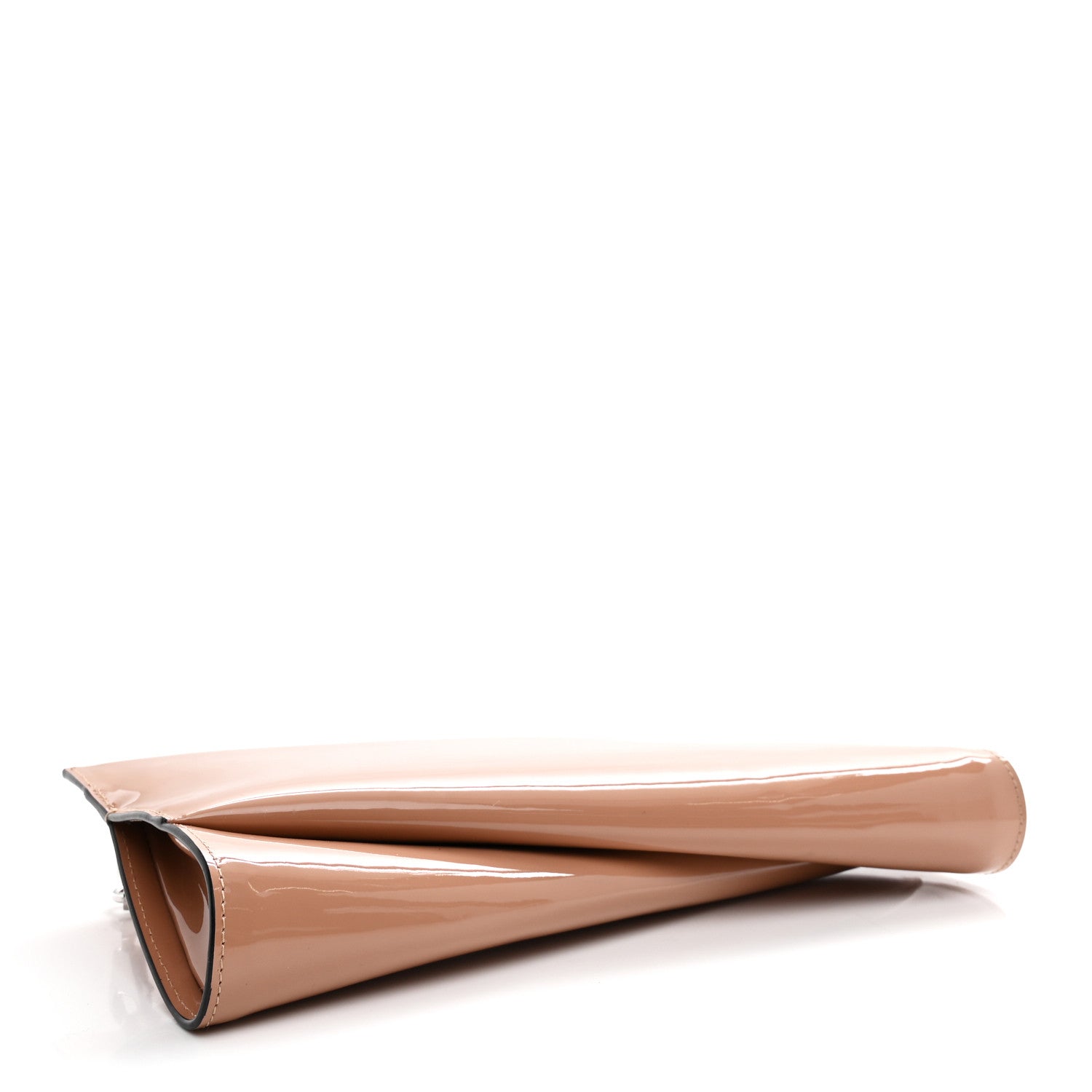 Christian Louboutin Patent Loubi Twist Zip Clutch Bag Nude 1871216