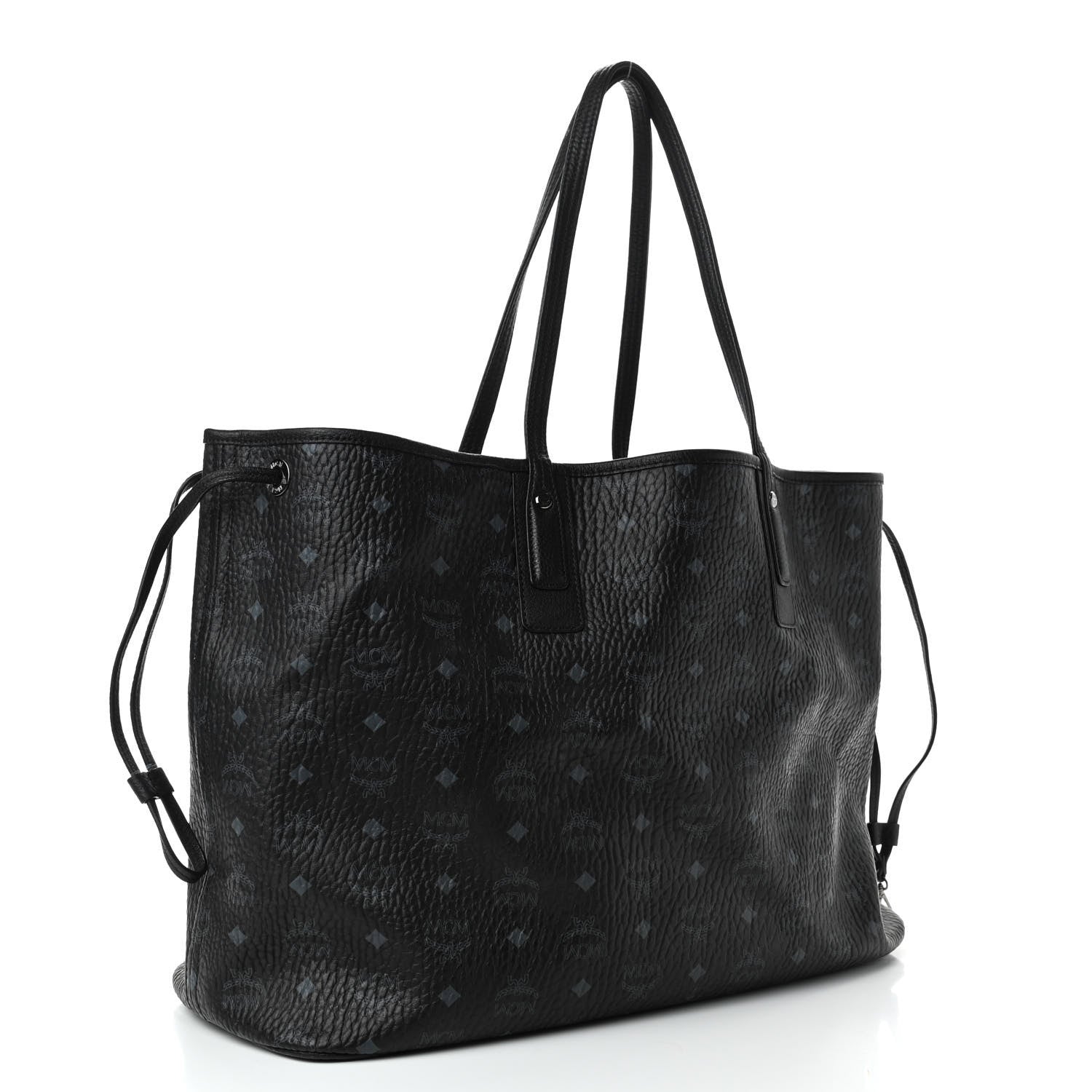 MCM Visetos Large Liz Reversible Shopper Tote Black 2 of 8