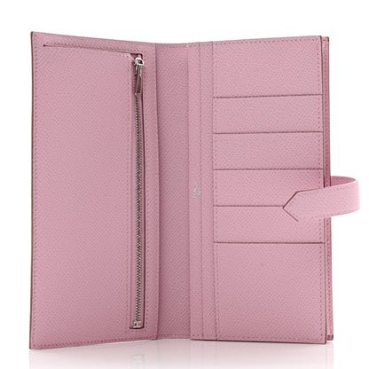 Hermes Epsom Bearn Gusset Wallet Rose Sakura 5 of 7