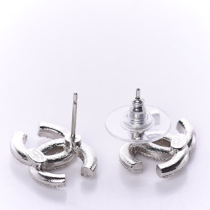 Chanel Crystal CC Coco Flapper Earrings Silver 3 of 5