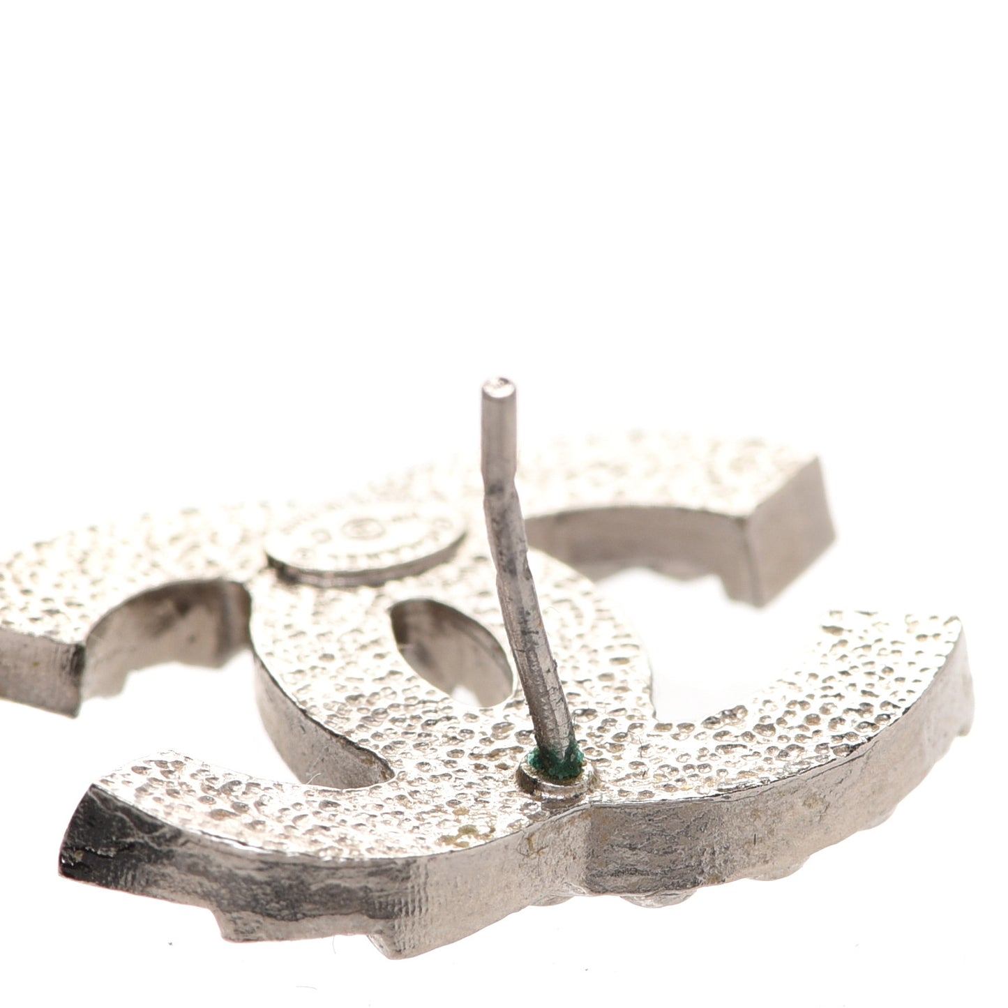 Baguette Crystal CC Earrings Silver
