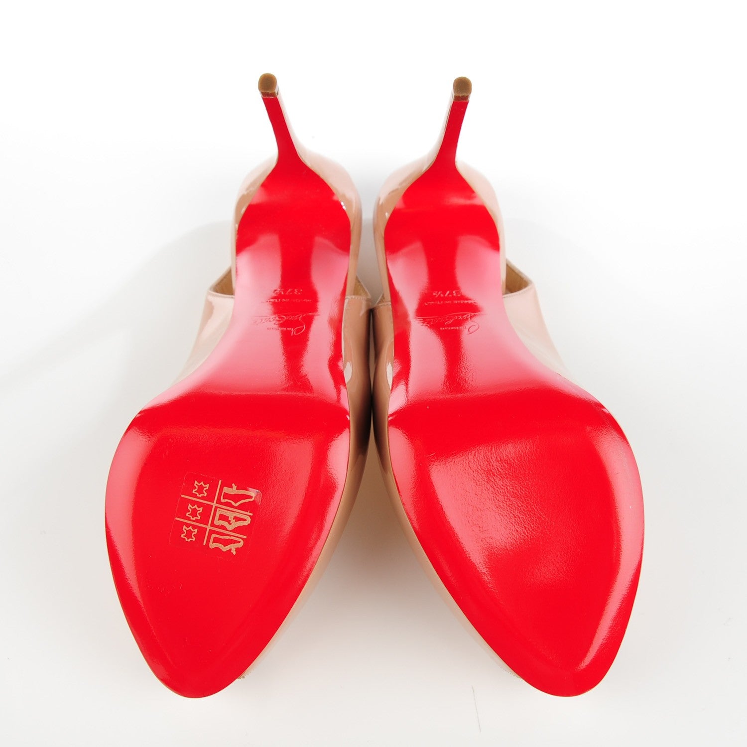 Christian Louboutin Patent Private Number 120 Pumps 37.5 Nude 5 of 8