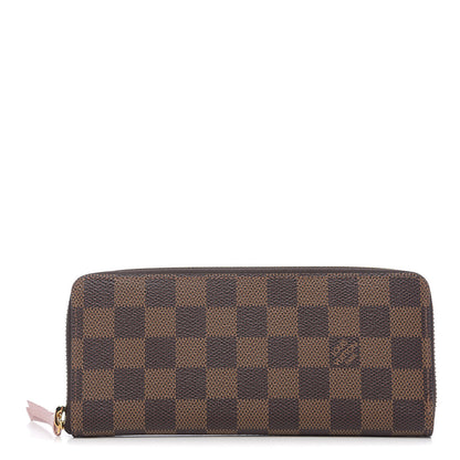 Louis Vuitton Damier Ebene Clemence Wallet Rose Ballerine 1 of 6