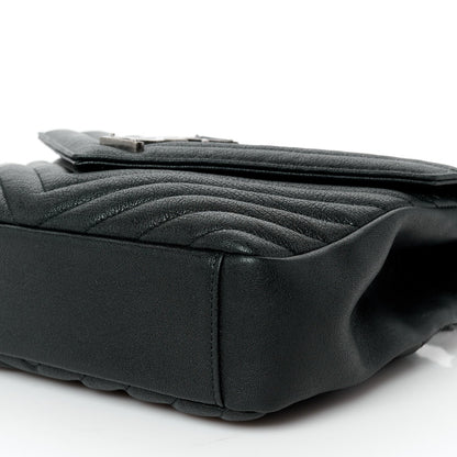 Saint Laurent Sheepskin Matelasse Chevron Monogram Medium College Bag Black 11 of 11