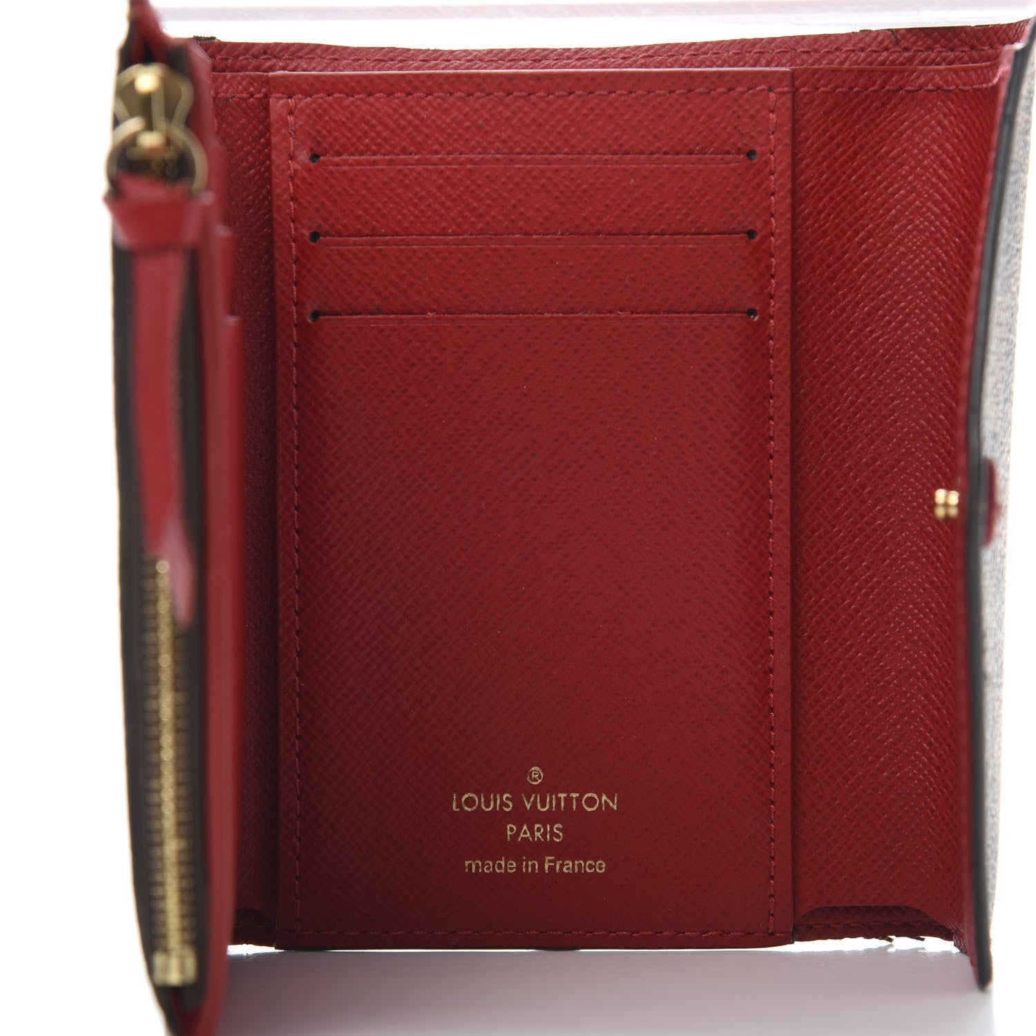 Louis Vuitton Damier Ebene Victorine Wallet Red 8 of 9