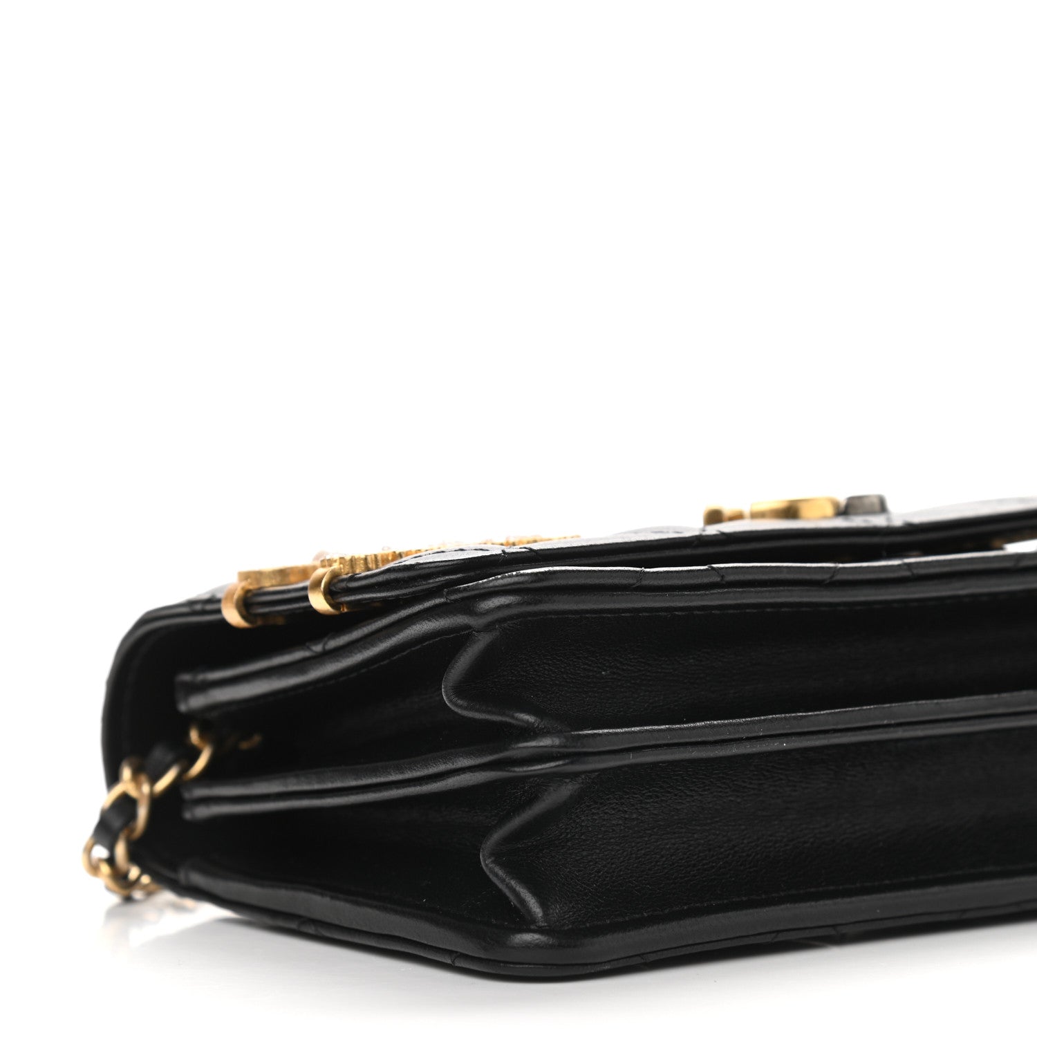 Chanel Lambskin Quilted Coco Clips Mini Wallet On Chain WOC Black 8 of 9