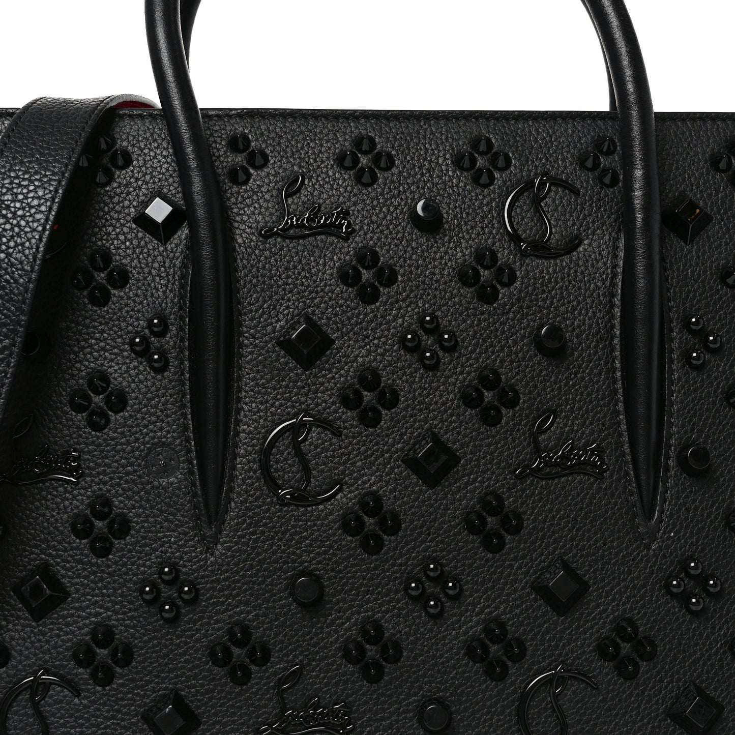Calfskin Spikes Loubinthesky Medium Paloma Black