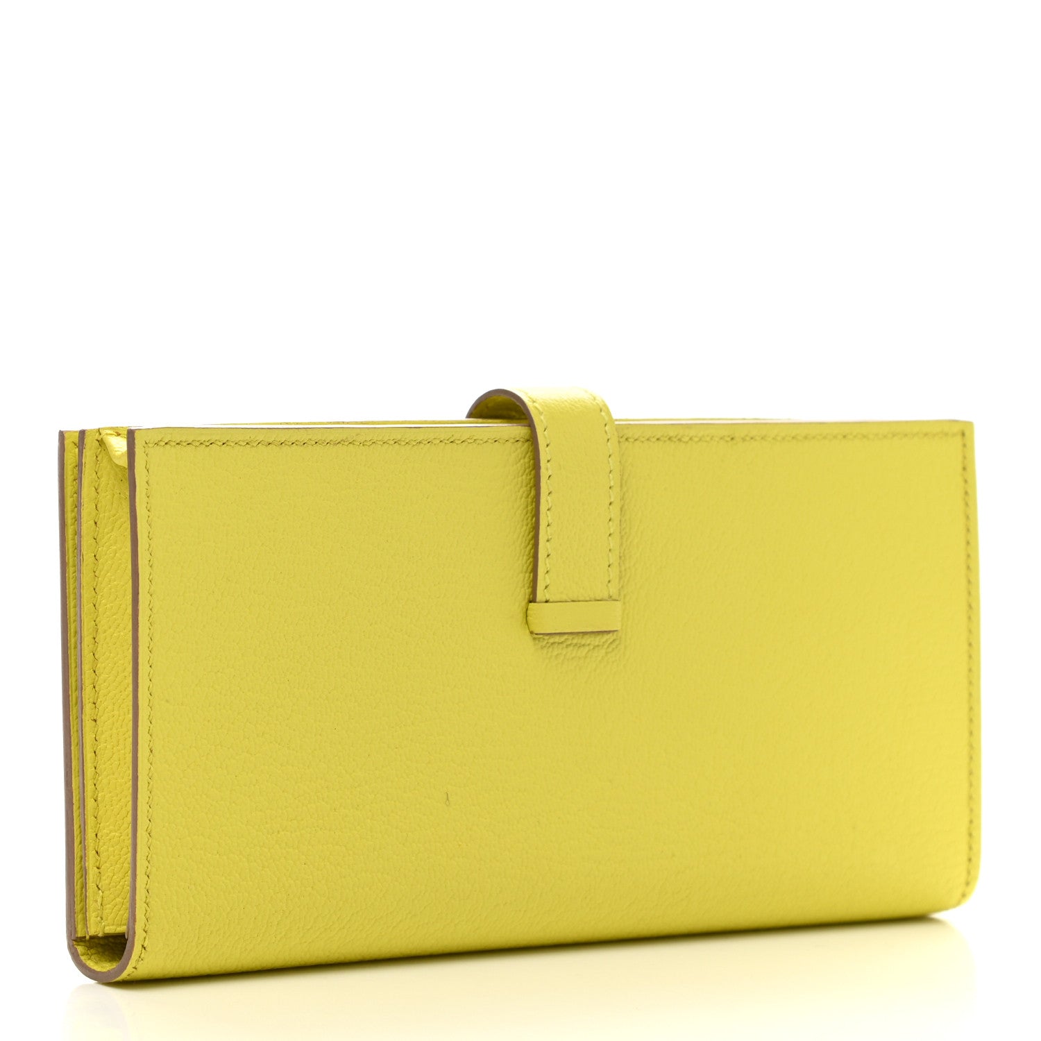 Hermes Chevre Mysore Bearn Gusset Wallet Lime 3 of 8