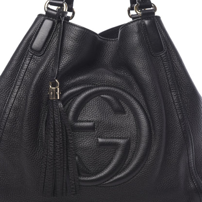 Gucci Pebbled Calfskin Medium Soho Shoulder Bag Black 12 of 19