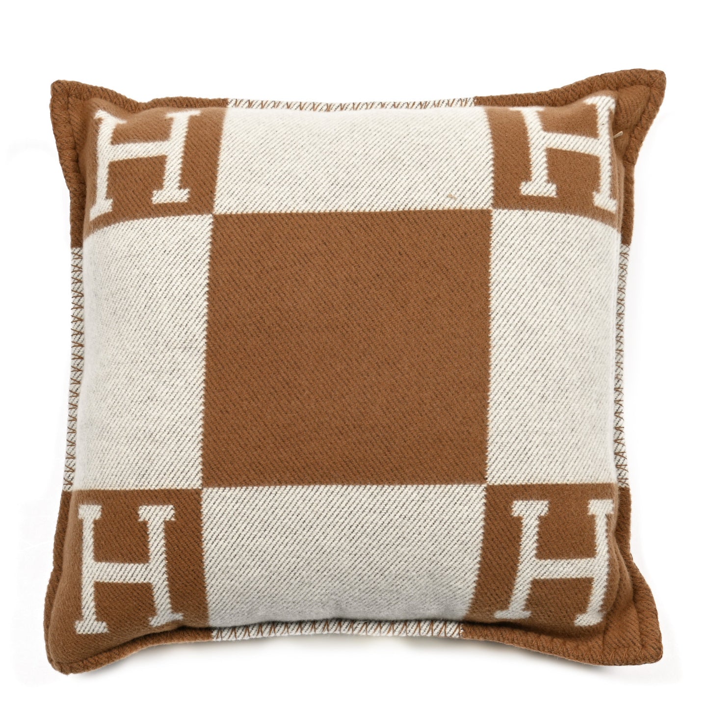 Wool Cashmere Avalon Pillow PM Ecru Camel