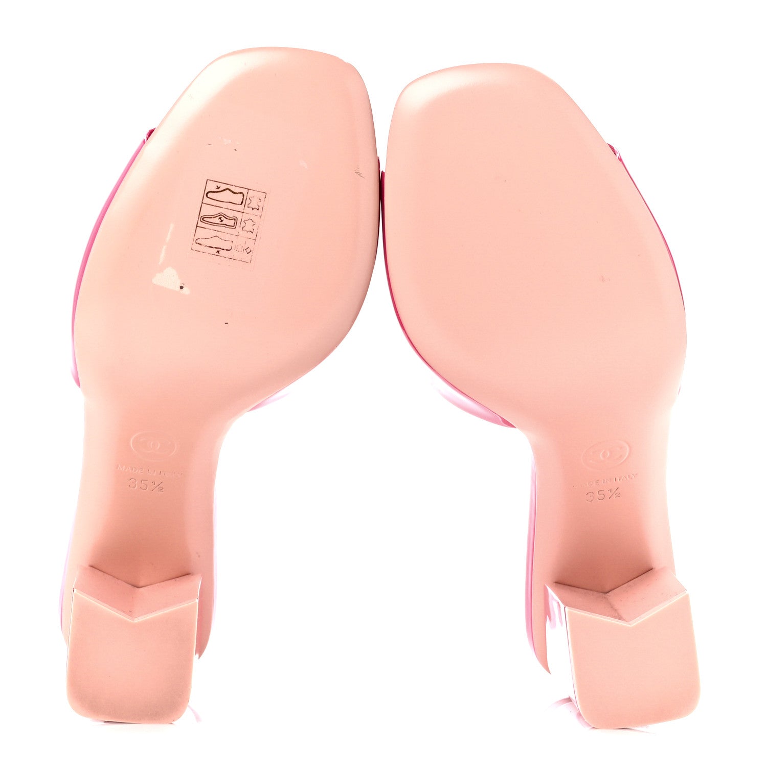 Chanel Patent Calfskin CC Mules 35.5 Dark Pink Light Pink 5 of 9