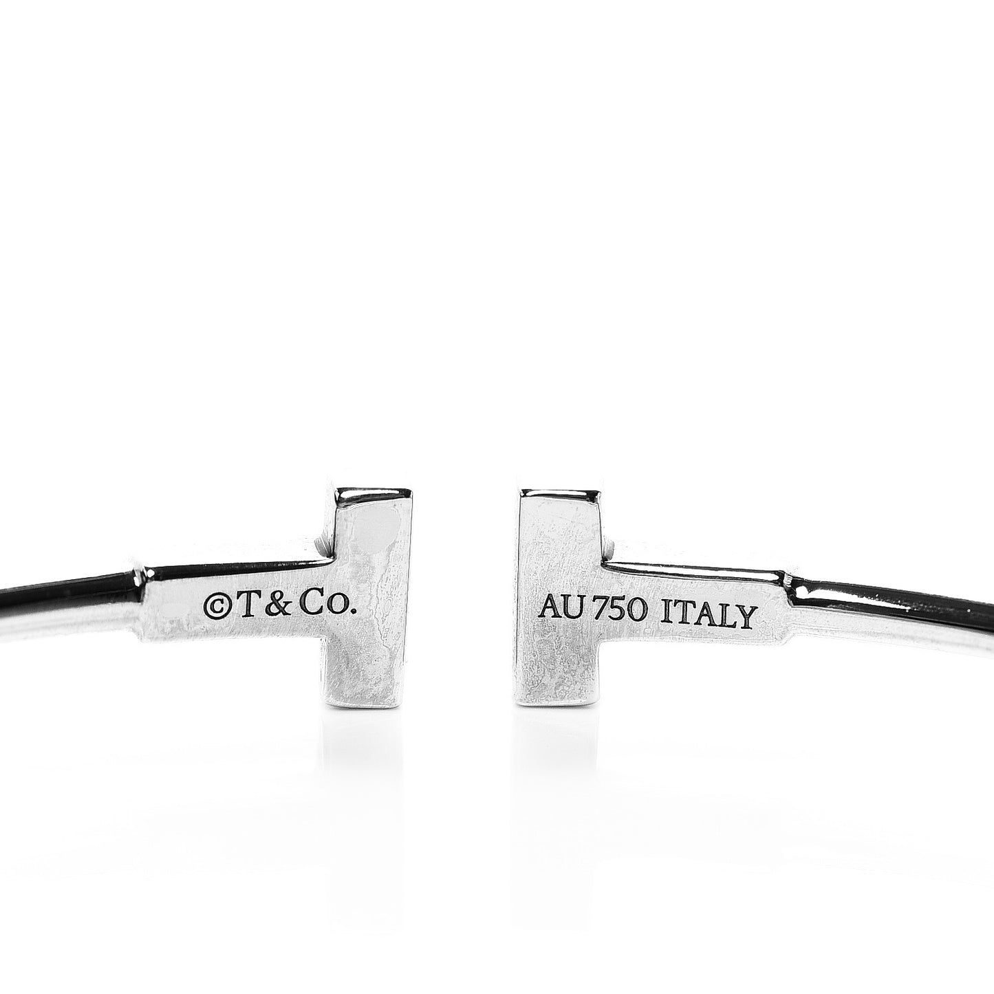 18K White Gold Narrow T Wire Bracelet