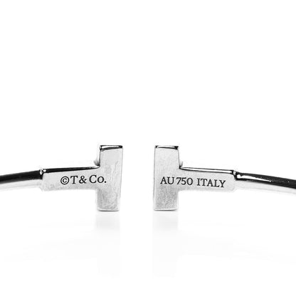 Tiffany 18K White Gold Narrow T Wire Bracelet 3 of 3