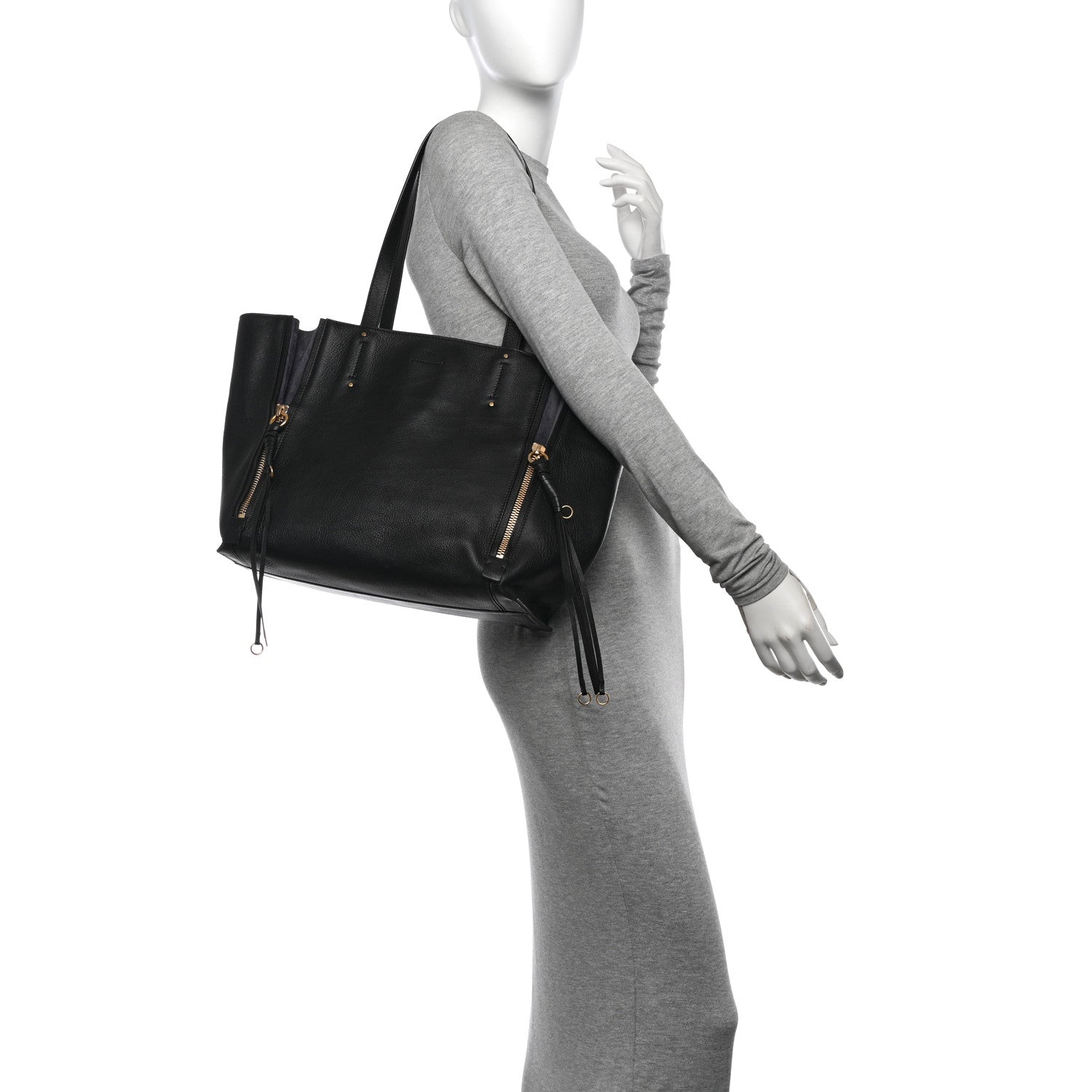 Chloe Smooth Calfskin Medium Milo Shopping Tote Black 2 of 11