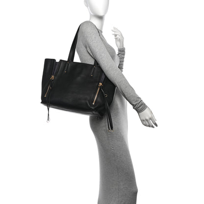 Chloe Smooth Calfskin Medium Milo Shopping Tote Black 2 of 11