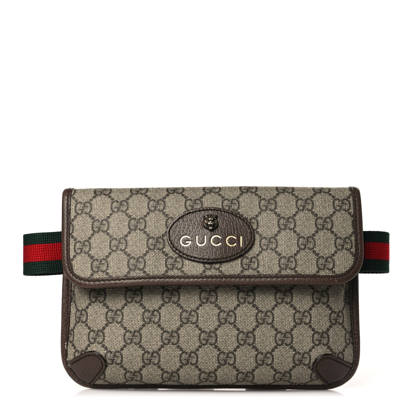 GG Supreme Monogram Neo Vintage Web Belt Bag Brown