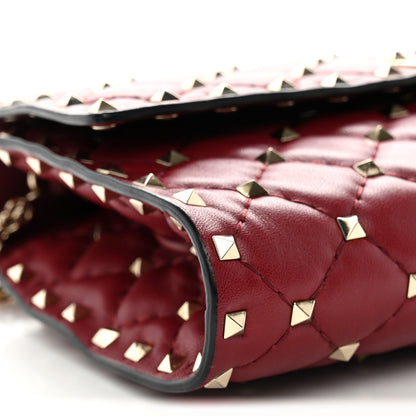 Valentino Garavani Nappa Rockstud Spike Wallet on Chain Rubino 8 of 10