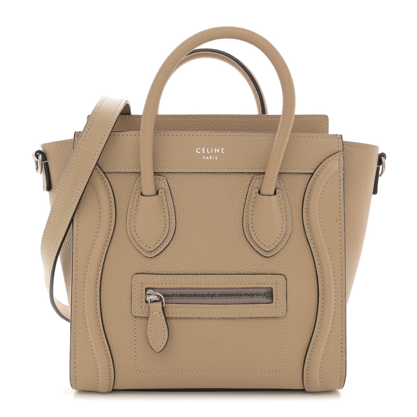 Drummed Calfskin Nano Luggage Dune