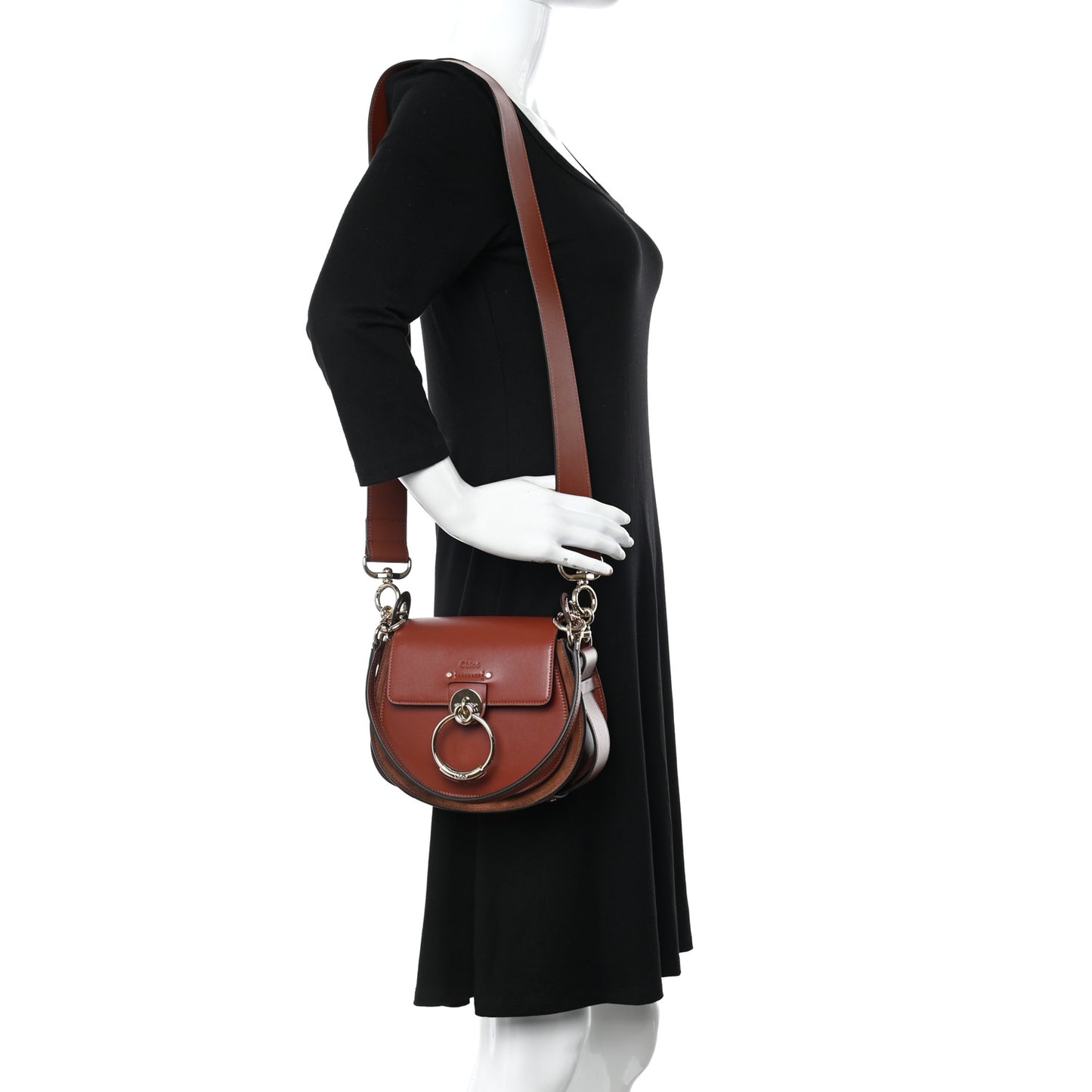 Calfskin Small Tess Bag Sepia Brown