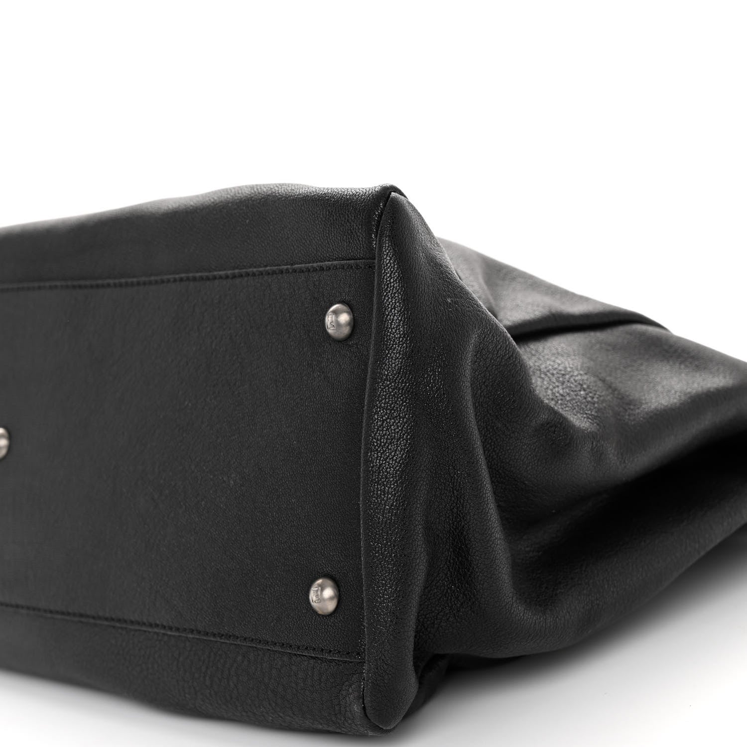 Fendi Goatskin Zucca Large Peekaboo Iconic Satchel Black Tobacco 10 of 10
